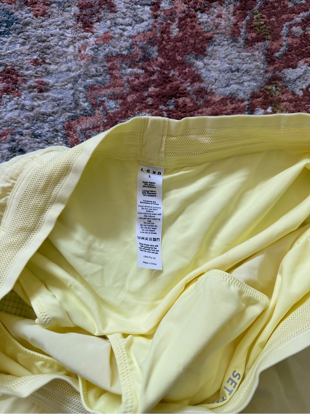 Women's Athletic Running Shorts - Light Yellow - Picture 4 of 4